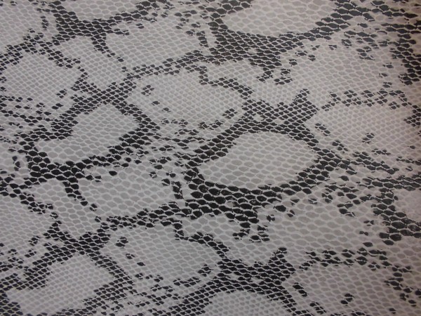 T-Kunstleder -Schlagenmuster schwarz/weiß